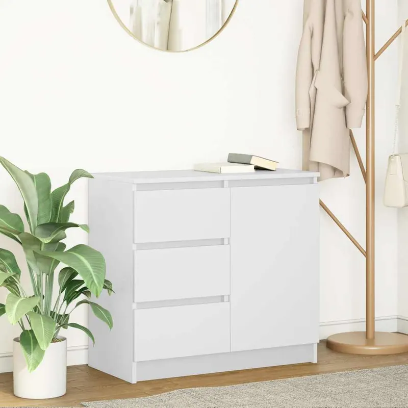 bufeta cu sertar alb 71x35x65 cm din lemn prelucrat