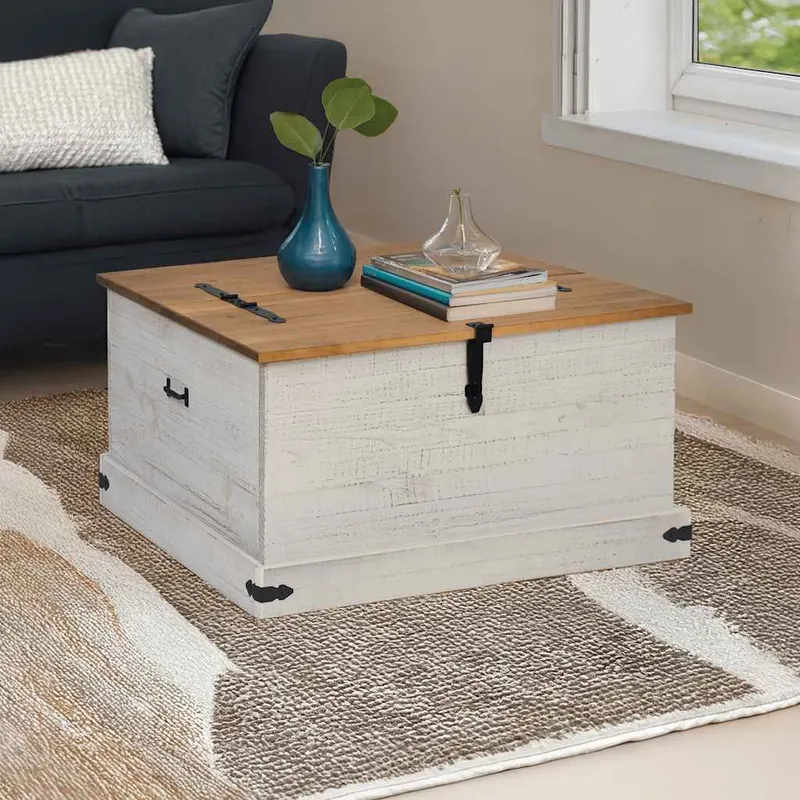 cufa de depozitare halden alb 91x91x47 cm lemn masiv de pin