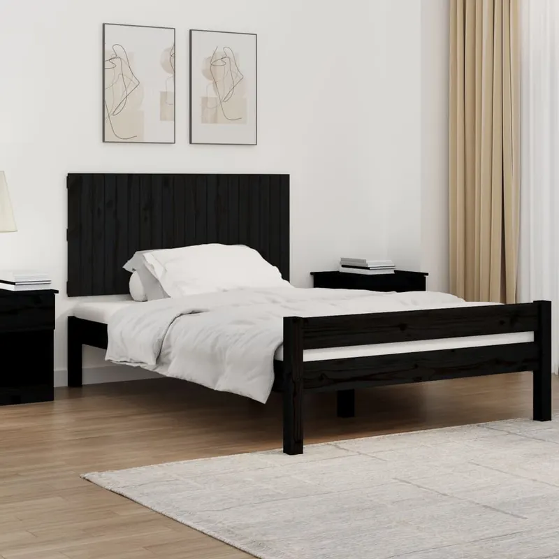 tablie de pat pentru perete, negru, 127,5x3x60 cm