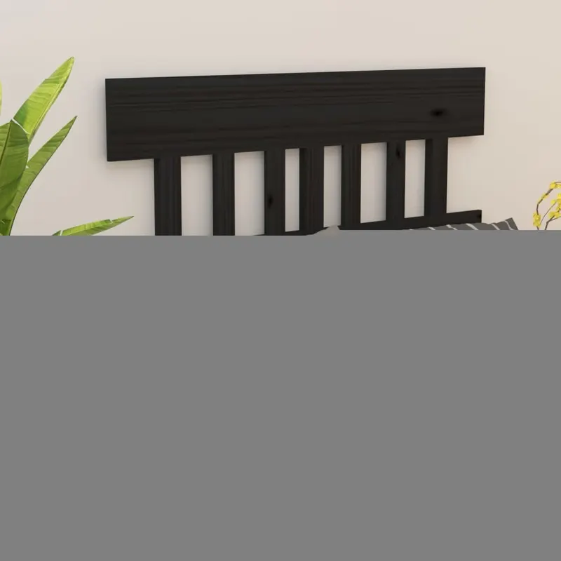 tablie de pat, negru, 123,5x3x81 cm, lemn masiv de pin