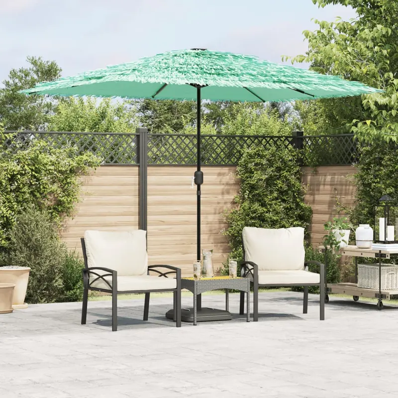 umbrela soare de gradina cu stalp din otel verde 300x200x250 cm