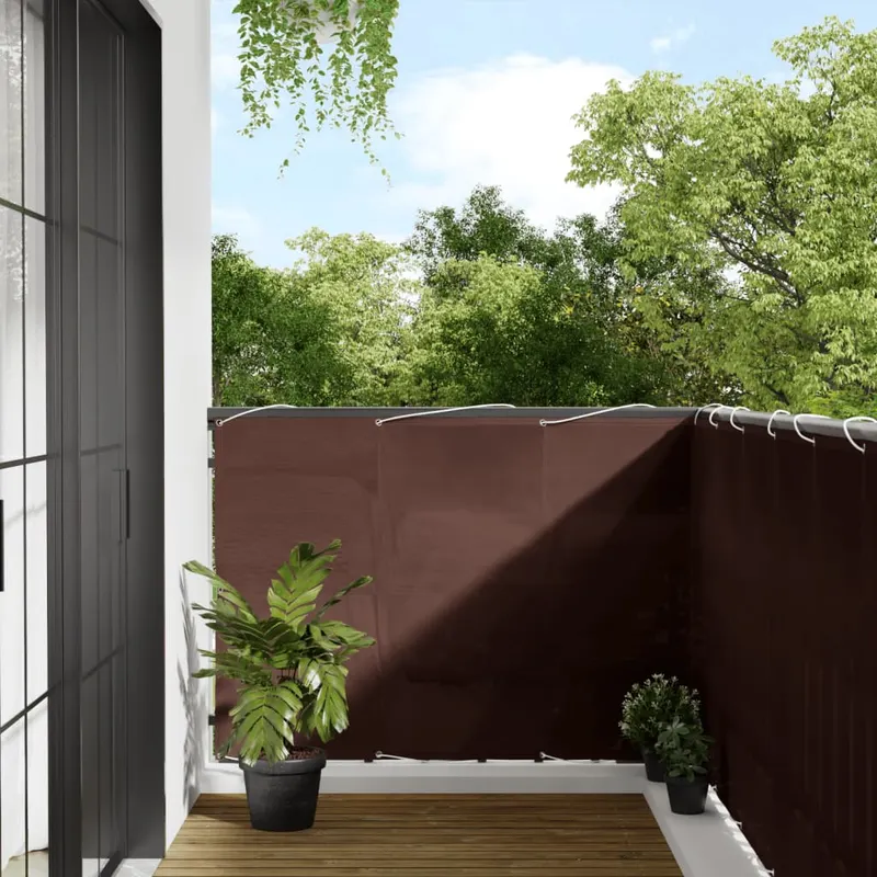 paravan de balcon, maro, 120x700 cm, 100% poliester oxford