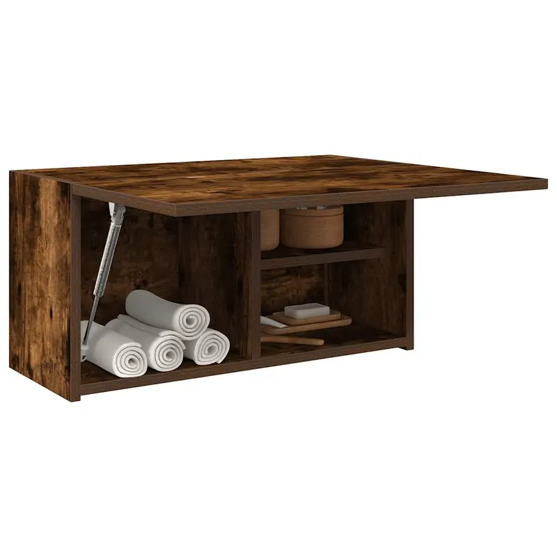 dulap perete baie, stejar fumuriu, 60x25x30 cm, lemn prelucrat