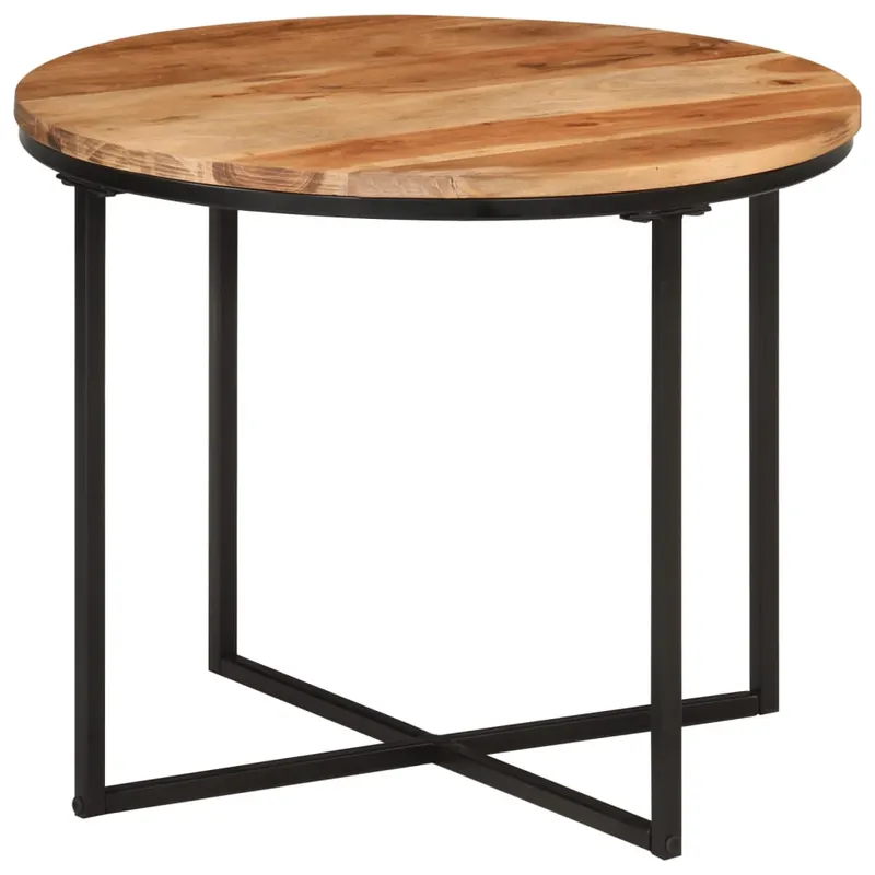 masuta de cafea, 55x55x45 cm, lemn masiv de acacia si fier