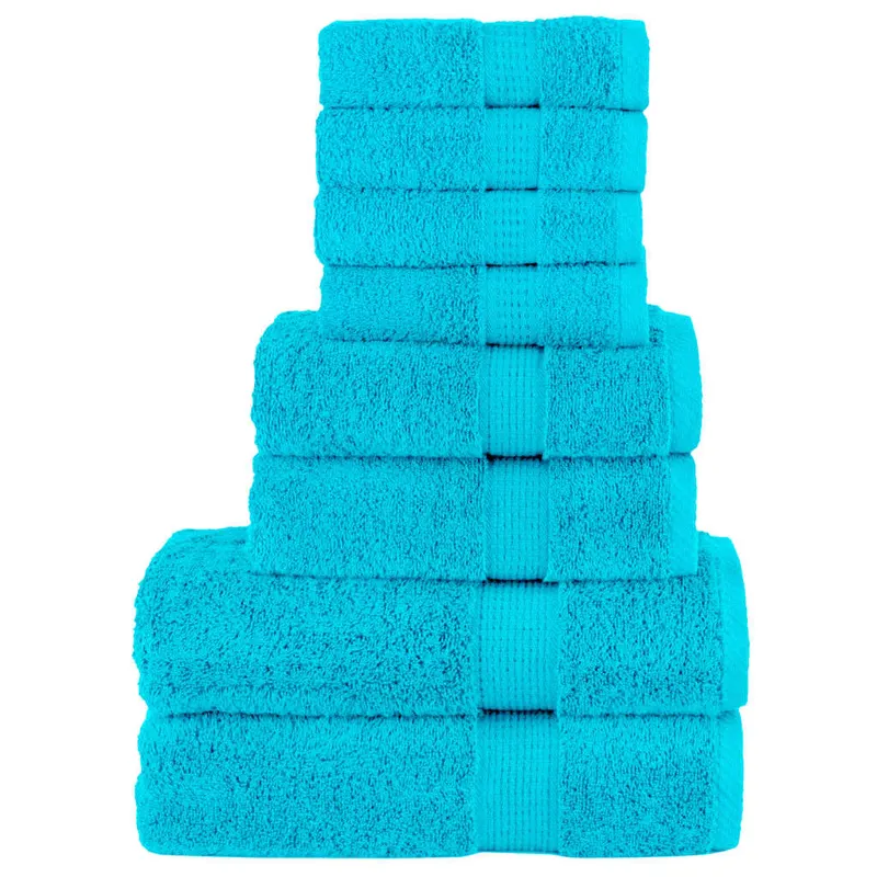 Set de prosoape premium solund, 8 piese, turcoaz, 600 g/m2