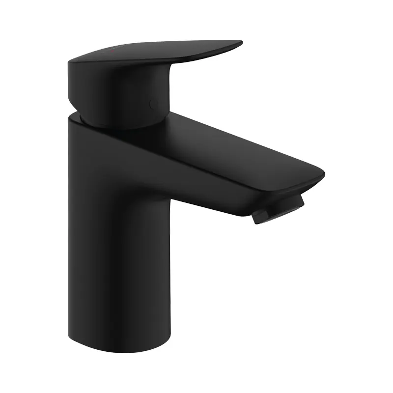 Baterie lavoar Hansgrohe, Logis 100, cu ventil cu tijă, negru mat