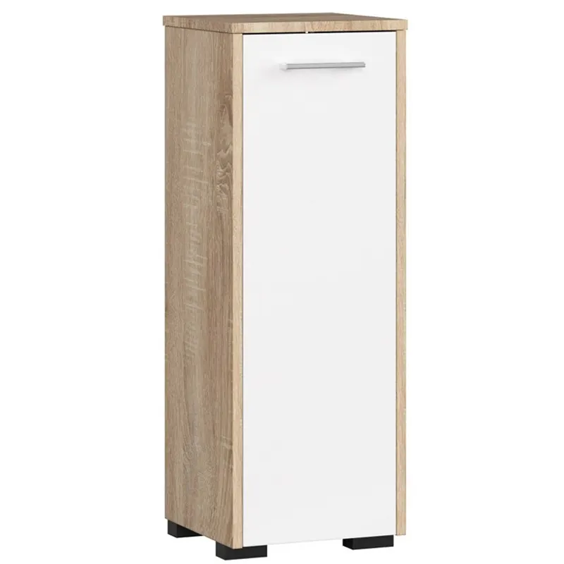 Dulap baie pal tip baza usa reversibila raft, 30x30x85 cm, design modern, stejar sonoma alb