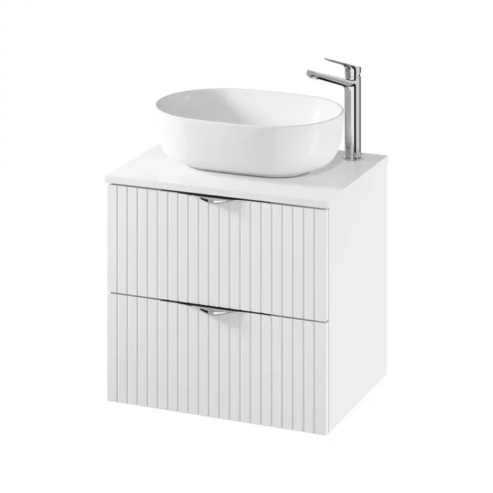 Dulap baie suspendat 60 pentru lavoar, alb mat, MDF, Cersanit Tirso