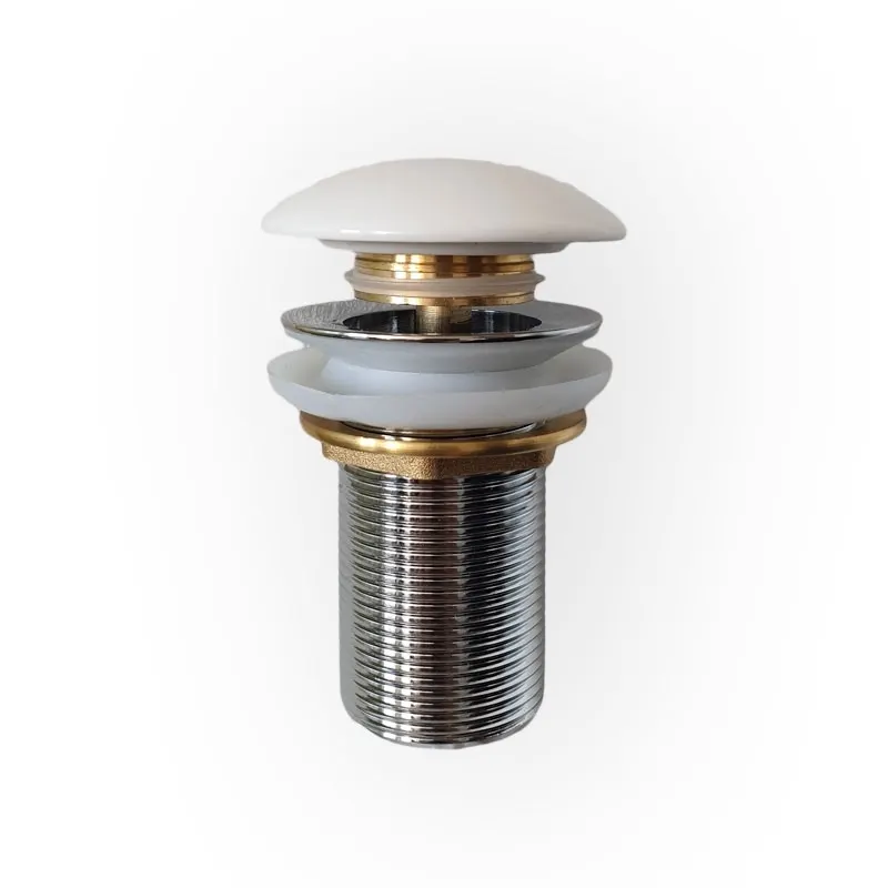 Ventil lavoar Fluminia, D72mm, sistem click-clack, fara preaplin, capac ceramic, alb lucios