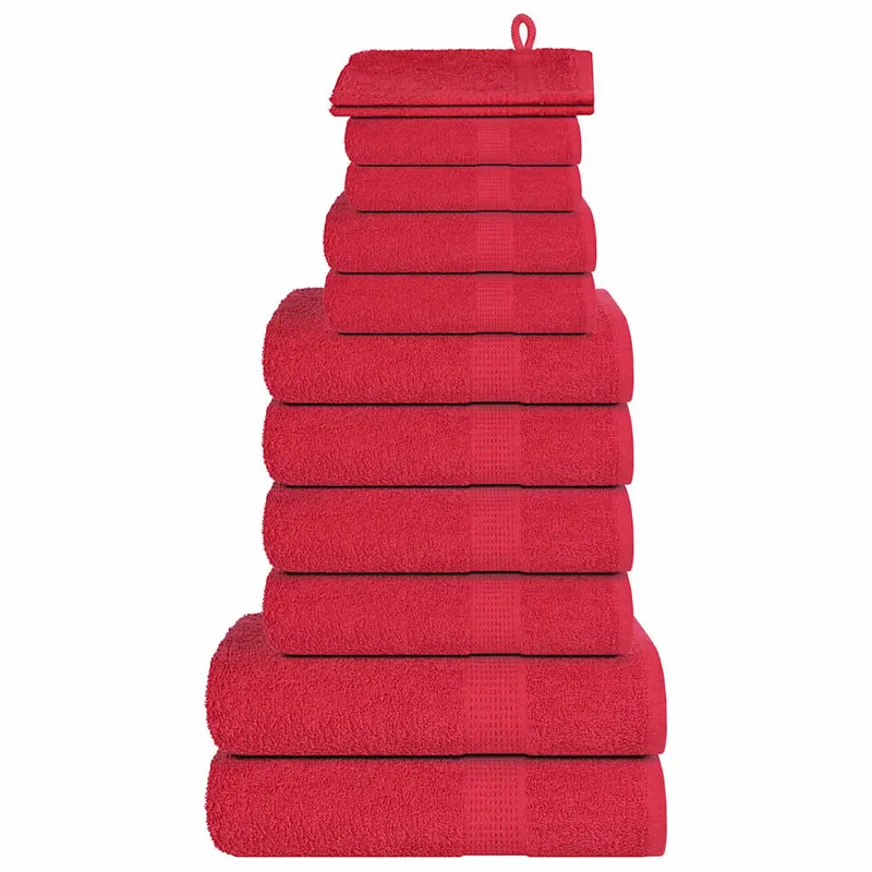 Set prosoape frogn 12 piese, rosu, 360 g/m2
