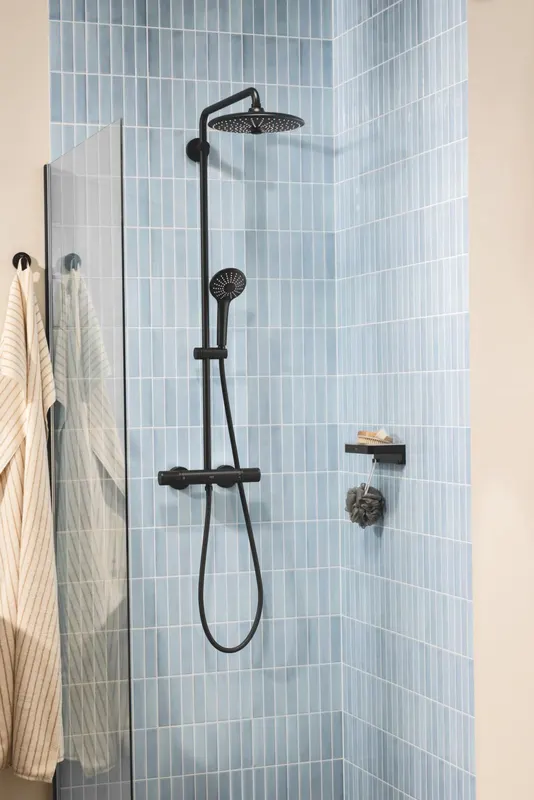 Sistem de dus Grohe 264032432, dus Vitalio Joy, tip incastrare aparent, pentru dus, termostat, negru