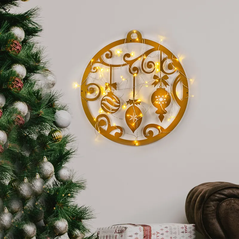 Decorațiune de perete din metal XMASGOLD - 028, Auriu, 60x64x0 cm - Auriu