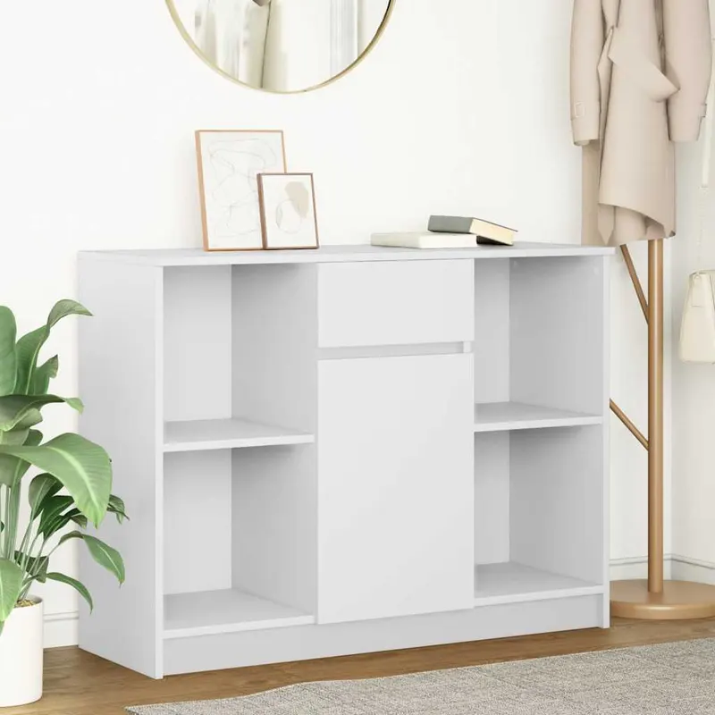 bufeta cu sertar alb 101x35x76 cm din lemn prelucrat