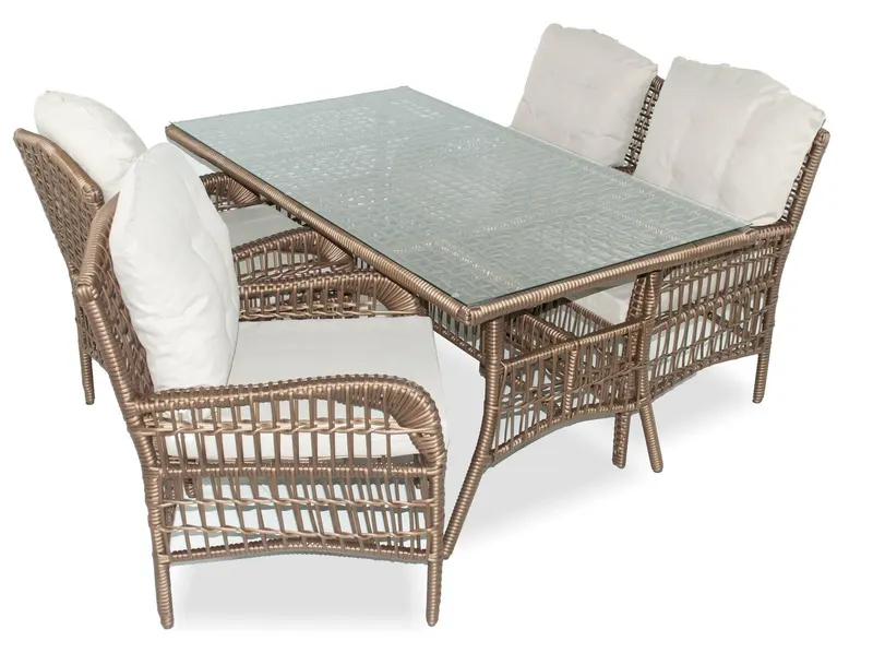 Set De Lounge De Grădină Lady, Crem, 5 piese - Multicolor