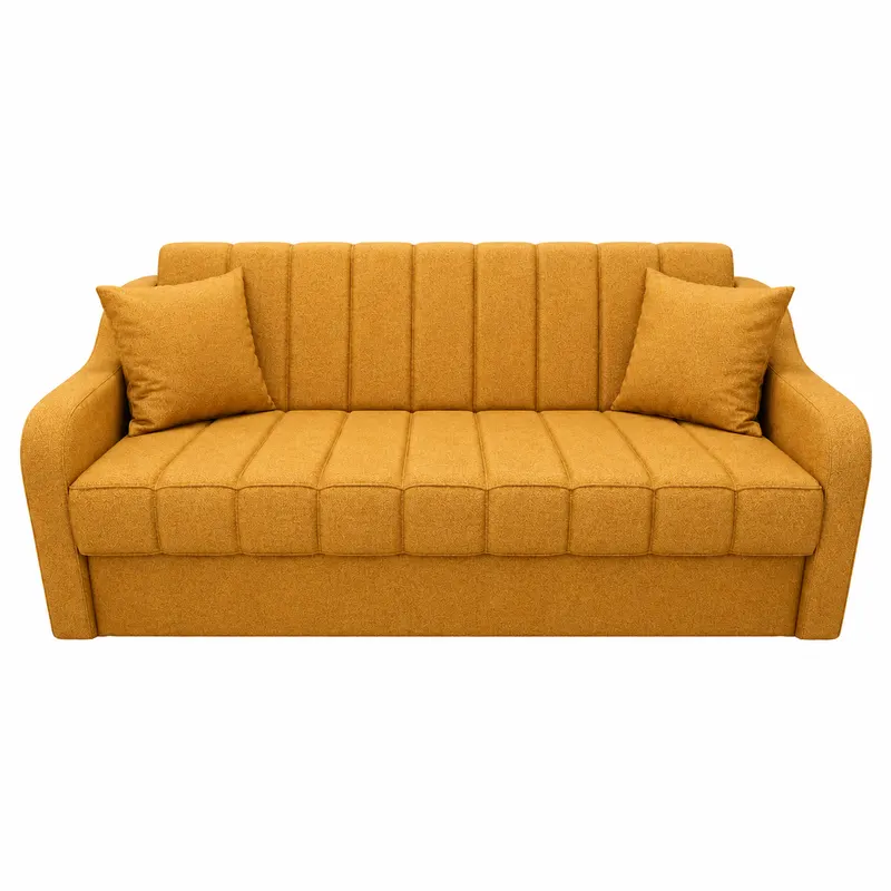 Canapea ALEX extensibila, 3 locuri, cu lada de depozitare, stofa galben, 220x90x90 Galben