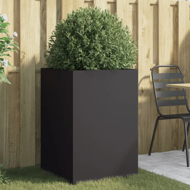 jardiniera, negru, 52x48x75 cm, otel laminat la rece