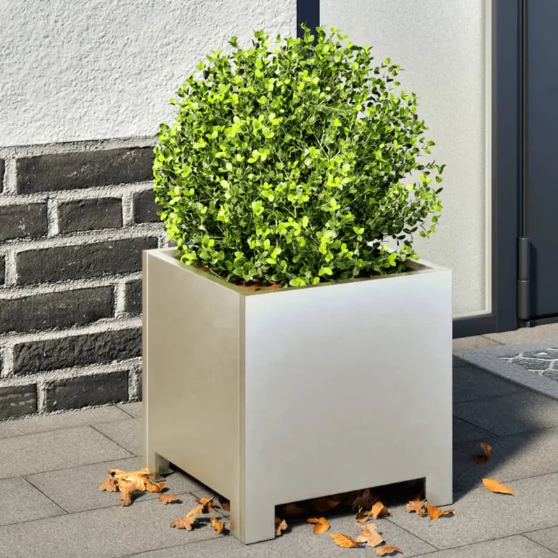 jardiniere gradina, 2 buc., 30x30x30 cm, otel inoxidabil