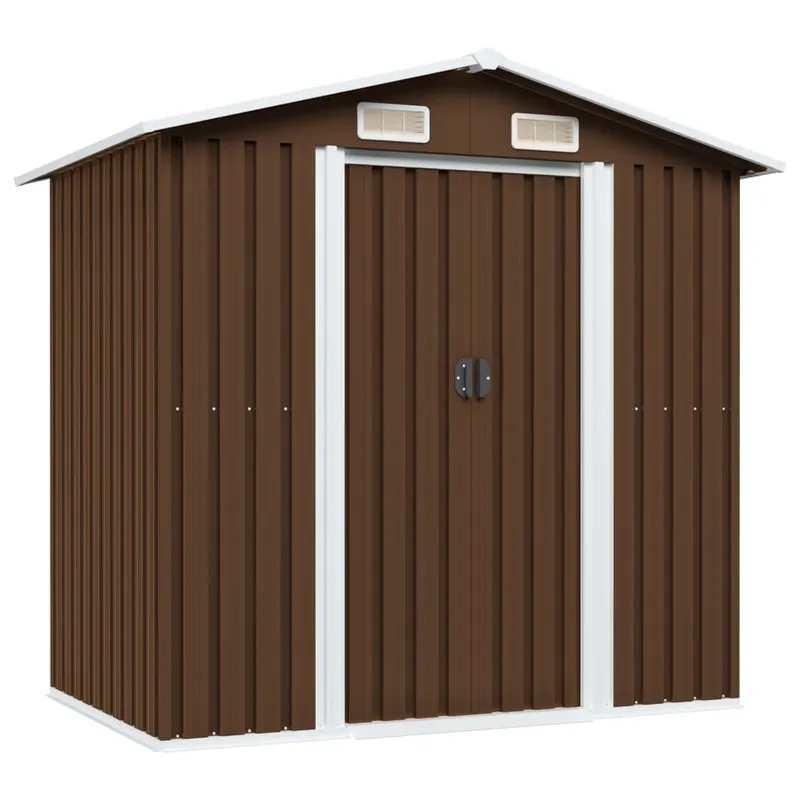 magazie de gradina, maro, 204 x 132 x 186 cm, otel
