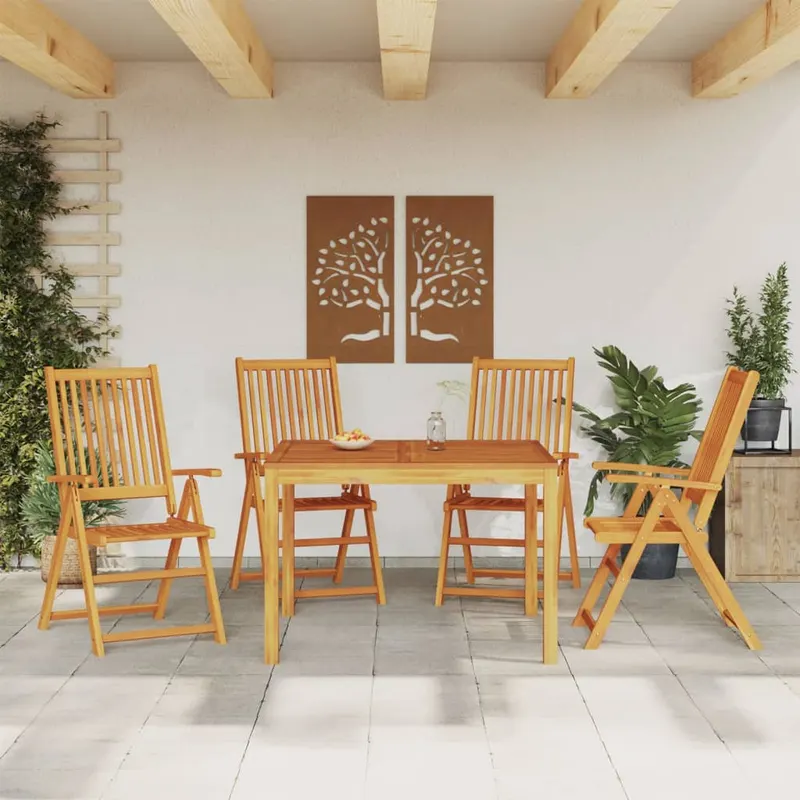 set mobilier de gradina, 5 piese, lemn masiv de acacia