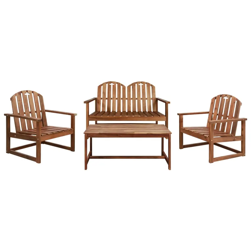 set mobilier de gradina, 4 piese, lemn masiv de acacia