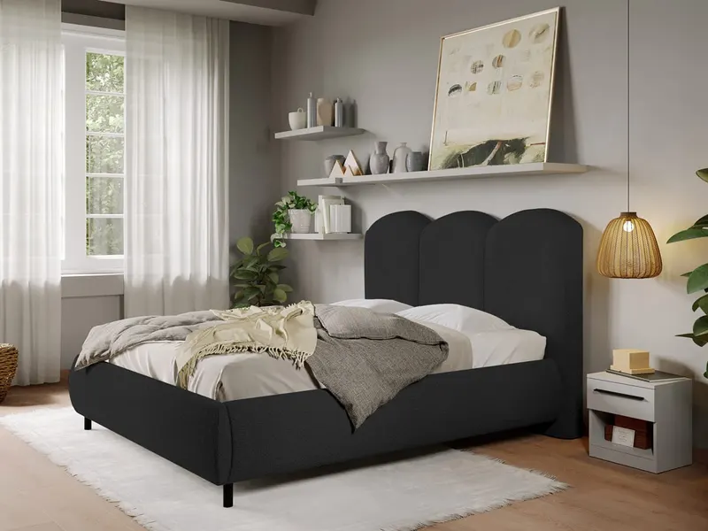 Pat Tapitat cu somiera fixa - Blanita Neagra - Nero 180x200