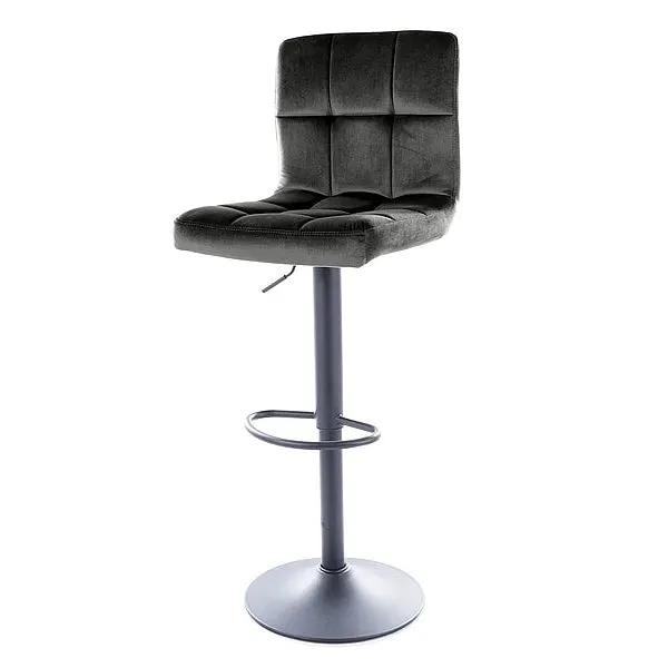 Scaun de bar VARION VELVET H65/88 CM - Negru