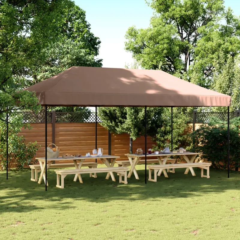 cort de petrecere pliabil pop-up, 580x292x315 cm, maro