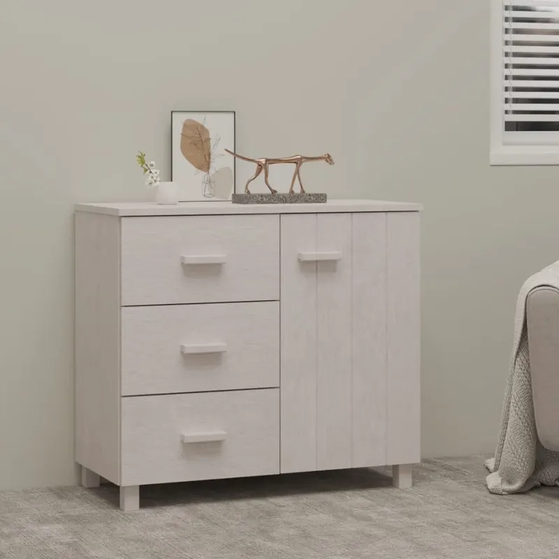 servanta „hamar”, alb, 90x40x80 cm, lemn masiv de pin