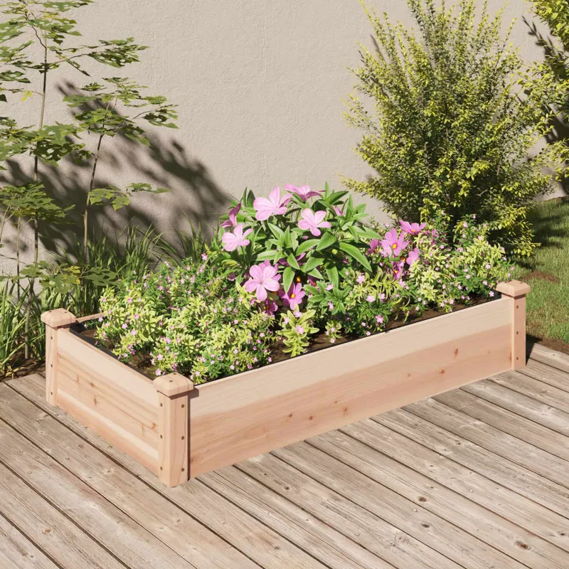 strat de gradina inaltat cu captuseala, 120x60x25 cm, lemn brad