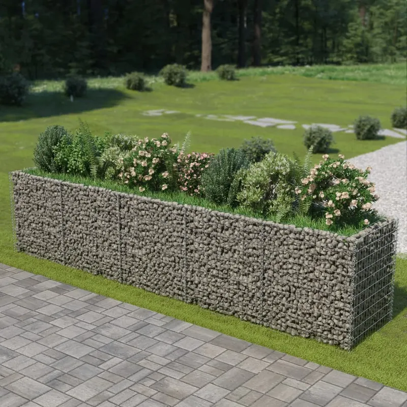 Strat inaltat gabion, 450 x 90 x 100 cm, otel galvanizat