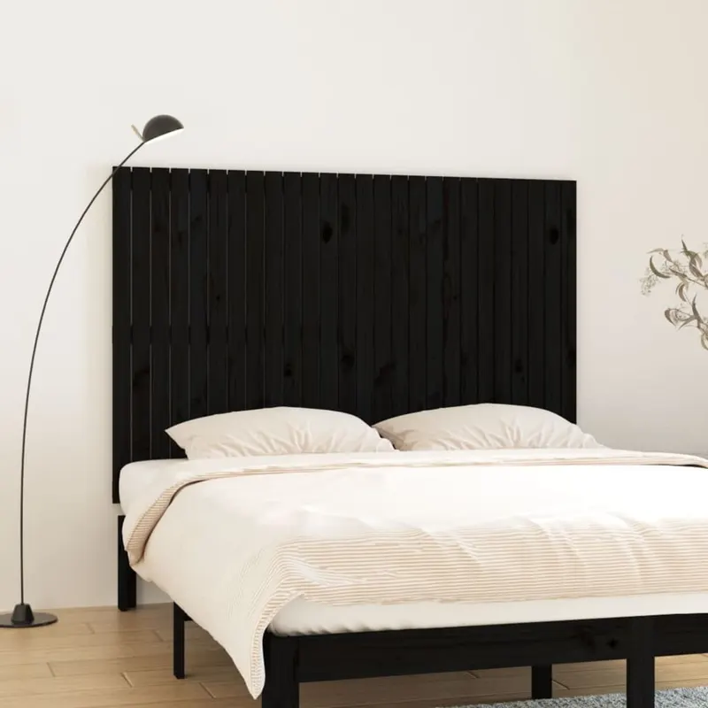 tablie de pat pentru perete, negru, 166x3x110 cm lemn masiv pin