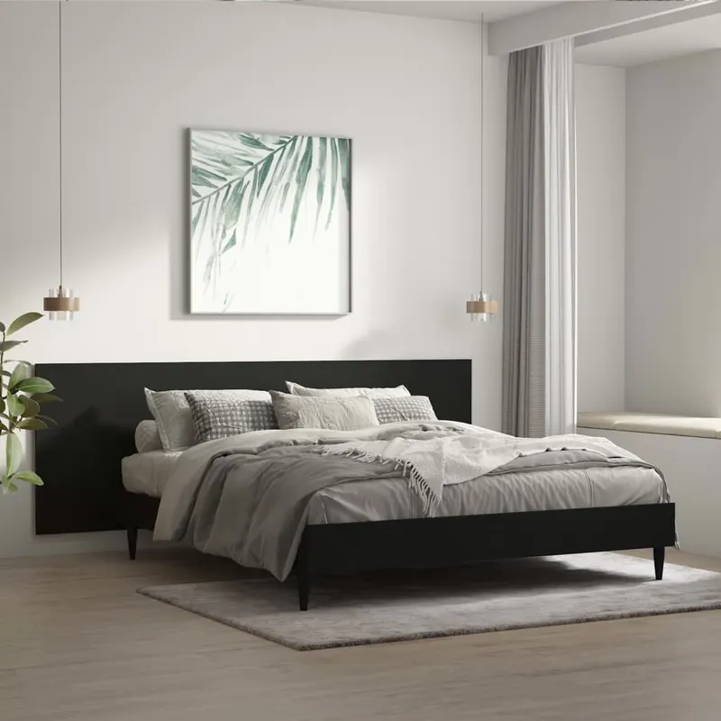 tablie de pat, negru, 240x1,5x80 cm, lemn prelucrat
