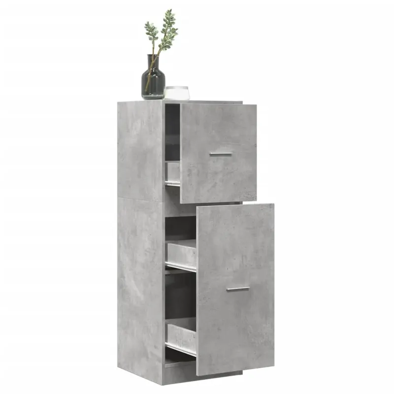 dulap de farmacie, gri beton, 40x41x118 cm, lemn prelucrat