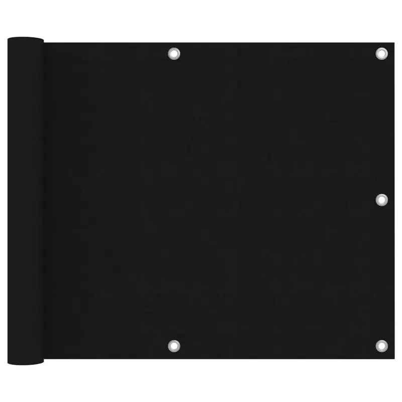 paravan de balcon, negru, 75 x 600 cm, tesatura oxford