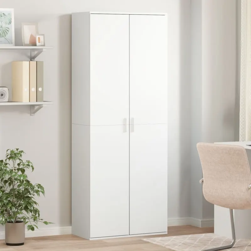 dulap inalt, alb, 70x35x180 cm, lemn prelucrat