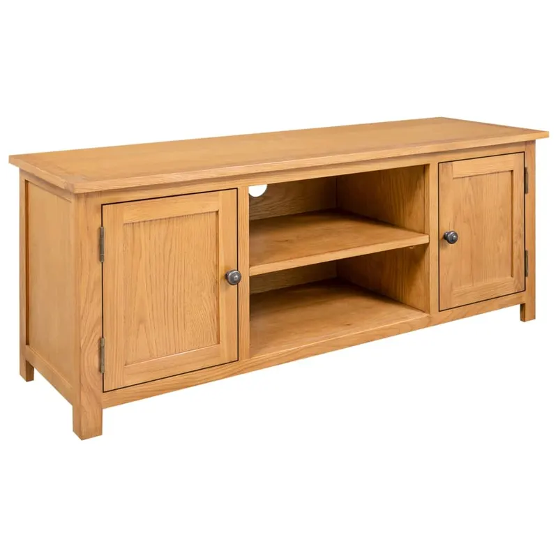 comoda tv, 110x35x44 cm, lemn masiv de stejar
