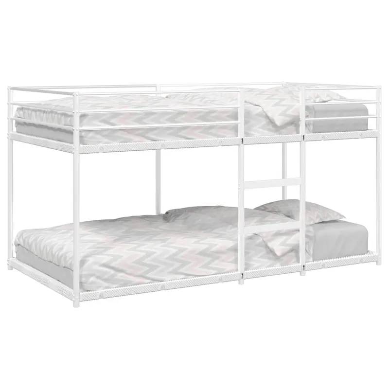 pat supraetajat fara saltea alb 107x203 cm otel