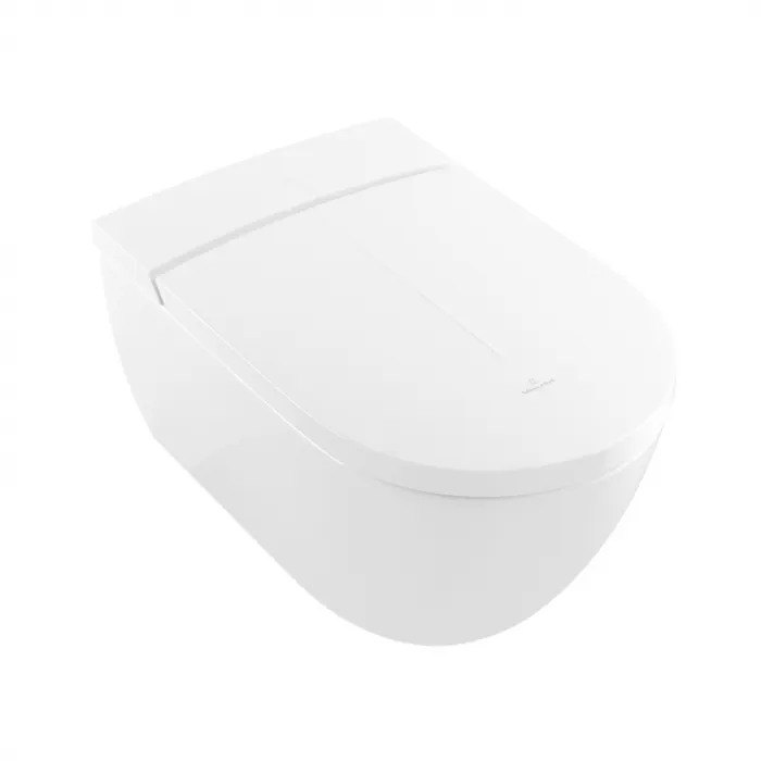 Set vas wc cu functie de bideu suspendat, alb alpin, capac inclus soft close si quick release, Villeroy Boch Viclean