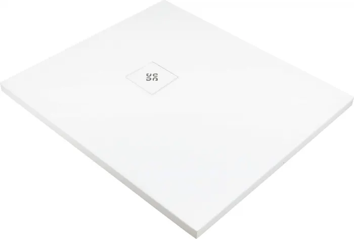 Cadita de dus dreptunghiulara, acril, slim, alb, 90x80x4 cm, Deante Silia
