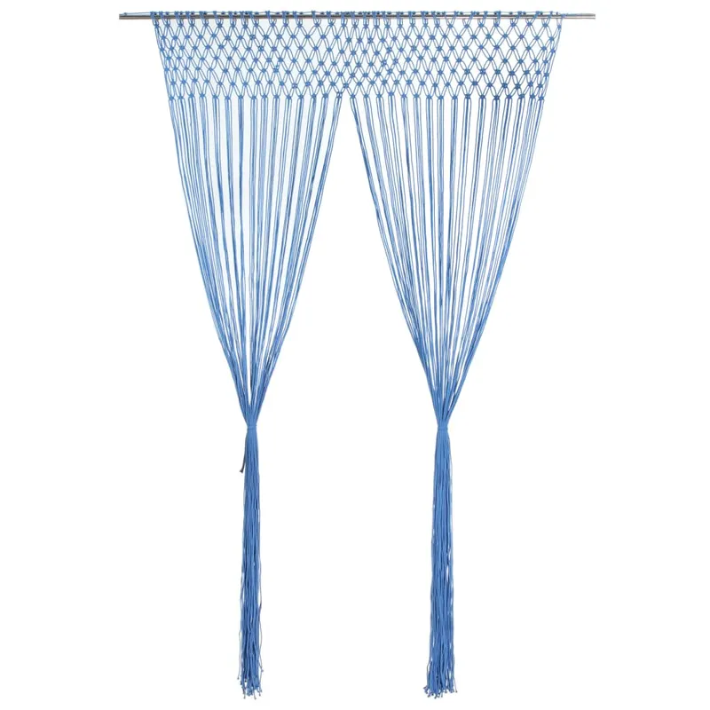 perdea macrame, albastru, 140 x 240 cm, bumbac