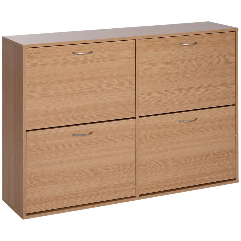 HOMCOM Dulap Pantofi Spațios, Design Modern pentru Hol, Mobilier Eficient pentru Depozitare, Alb