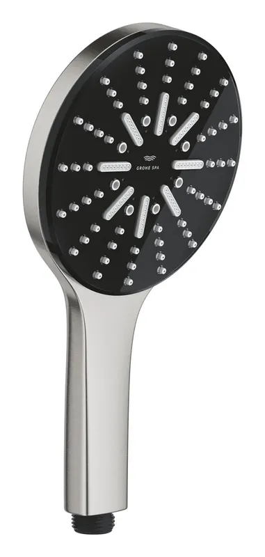 Para de dus Grohe 101676DC00, SPA AQUA, 130 mm, 3 functii, ABS acril, mat, otel satinat