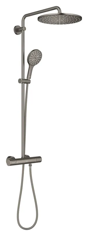 Sistem de dus Grohe 26836AL0, SmartActive, aparent, termostat, 310 mm, 1 functie, mat, grafit