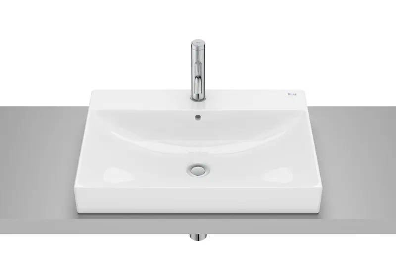 Lavoar Roca A32768N000, 600 mm, 450 mm, 80 mm, 1 cuve, 1 nr orificii baterie, suprafata antiaderent, Alb