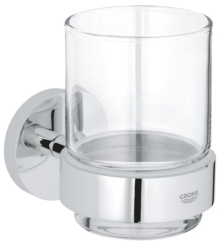 Pahar baie Grohe 41194000, 99 mm, 106 mm, 2 orificii instalare, 150 volum ml, pe perete, sticla, metal, Crom