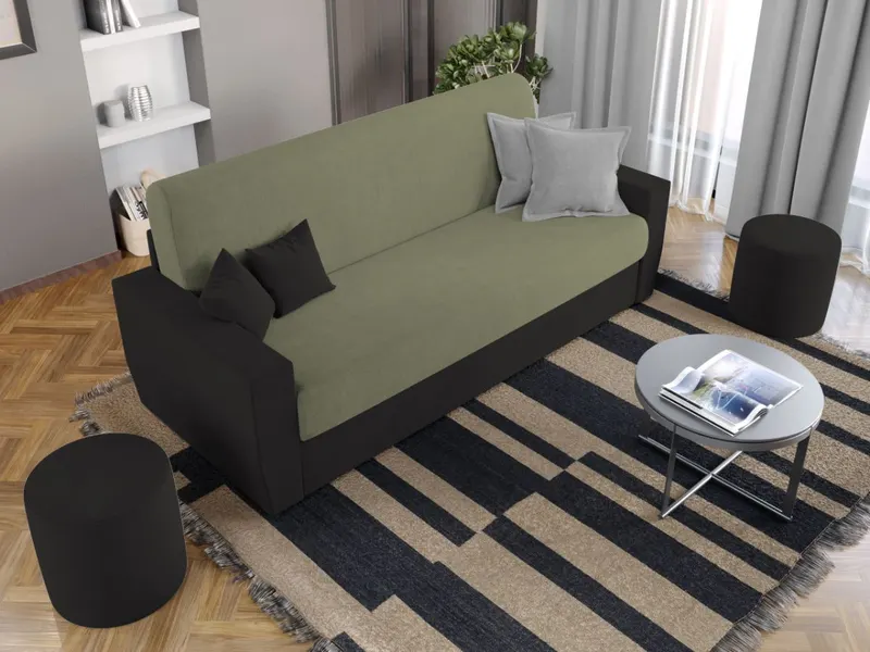 Canapea Extensibila Corsica Verde / Negru — imaginea 2