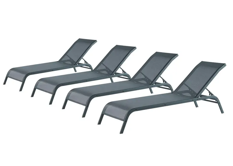 Șezlong Set Gonul, Gri, 65X35X196 Cm - Gri