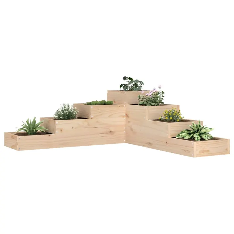 jardiniera gradina cu 4 niveluri, 106x104,5x36 cm lemn pin