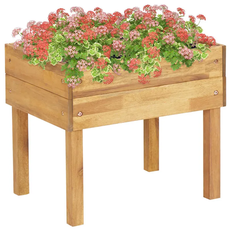 jardiniera inalta, 50 x 40 x 45 cm, lemn masiv de acacia