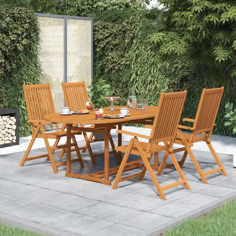 set mobilier de gradina, 5 piese, lemn masiv de acacia